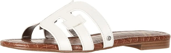 Sam Edelman Bay Women's Slide Shoes Bright White Vaquero Saddle Leather : 9 M - Image 2