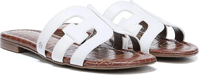 Sam Edelman Bay Women's Slide Shoes Bright White Vaquero Saddle Leather : 9 M