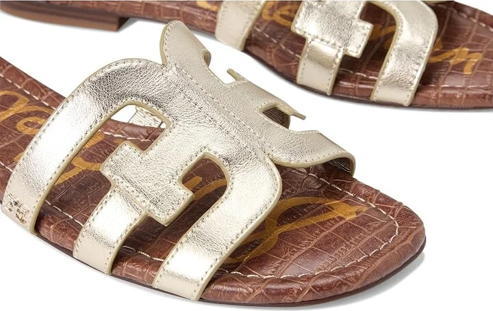 Sam Edelman Bay Women's Slide Shoes Gold : 6.5 M, Leather - Image 7