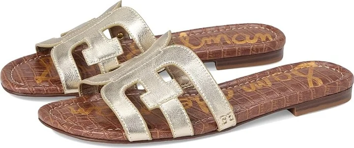 Sam Edelman Bay Women's Slide Shoes Gold : 6.5 M, Leather