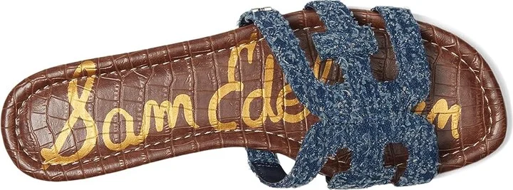 Sam Edelman Bay Women's Slide Shoes Navy Distressed Denim : 8 M, Leather - Image 2