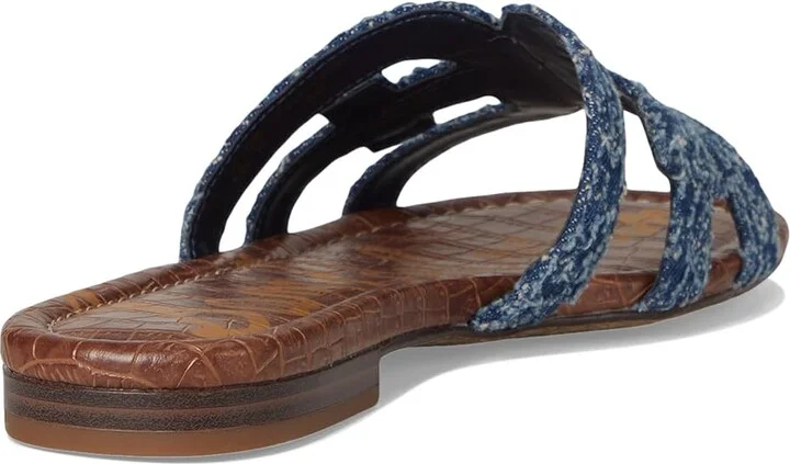 Sam Edelman Bay Women's Slide Shoes Navy Distressed Denim : 8 M, Leather - Image 4