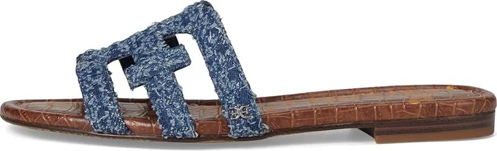 Sam Edelman Bay Women's Slide Shoes Navy Distressed Denim : 8 M, Leather - Image 6