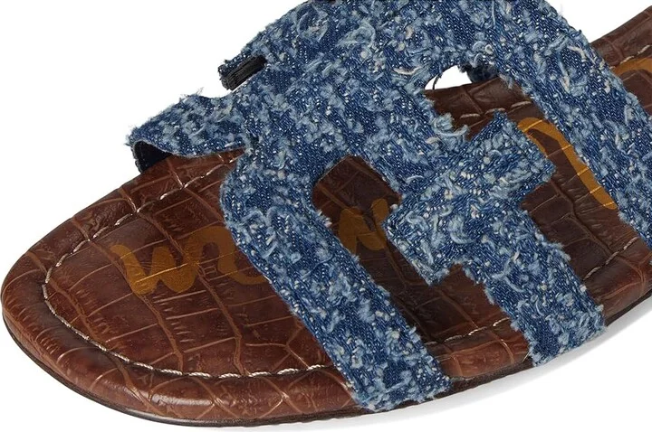 Sam Edelman Bay Women's Slide Shoes Navy Distressed Denim : 8 M, Leather - Image 7