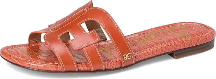 Sam Edelman Bay Women's Slide Shoes Orange Sunrise : 5 M, Leather - Image 5