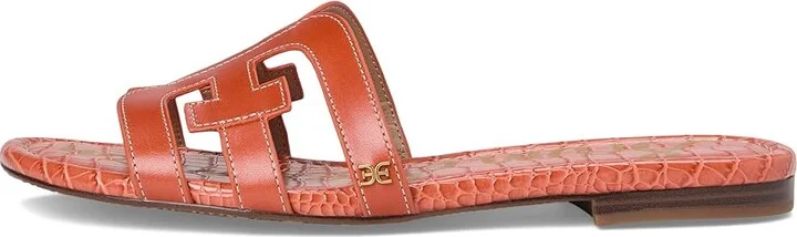 Sam Edelman Bay Women's Slide Shoes Orange Sunrise : 5 M, Leather - Image 6