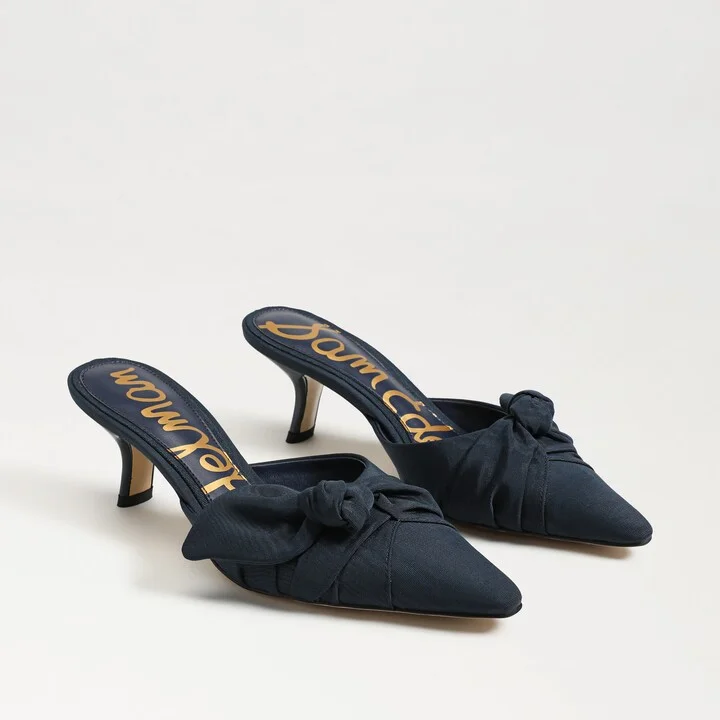 Sam Edelman Bex Kitten Heel Mule Soft Navy Fabric