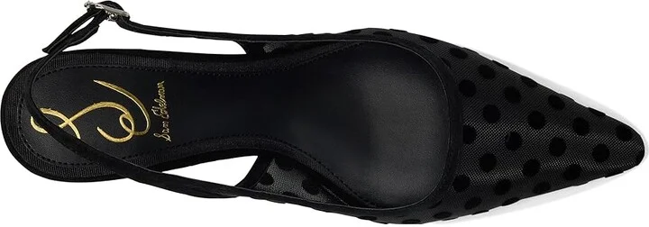 Sam Edelman Bianka Sling 3 High Women's Heels Black Polka Dot Mesh : 11 M, Leather/Rubber - Image 2