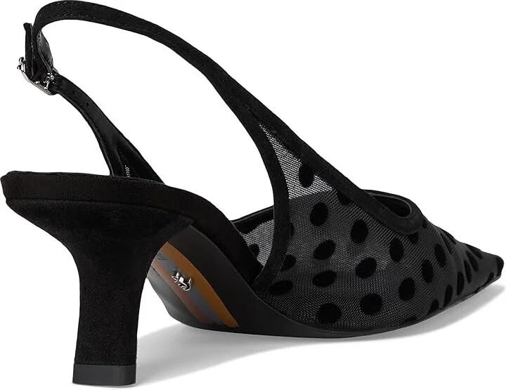 Sam Edelman Bianka Sling 3 High Women's Heels Black Polka Dot Mesh : 11 M, Leather/Rubber - Image 4