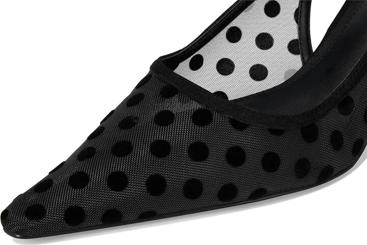 Sam Edelman Bianka Sling 3 High Women's Heels Black Polka Dot Mesh : 11 M, Leather/Rubber - Image 7