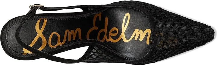 Sam Edelman Bianka Sling Mesh 3 High Women's Heels Black : 6 M, Leather/Rubber - Image 2