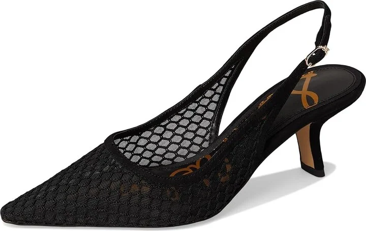 Sam Edelman Bianka Sling Mesh 3 High Women's Heels Black : 6 M, Leather/Rubber - Image 5