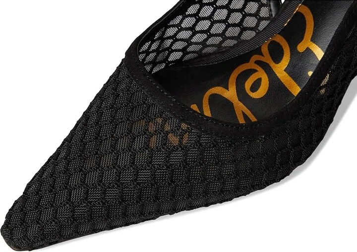 Sam Edelman Bianka Sling Mesh 3 High Women's Heels Black : 6 M, Leather/Rubber - Image 7
