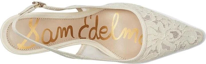 Sam Edelman Bianka Sling Mesh 3 High Women's Heels Ivory : 10 M, Leather/Rubber - Image 2