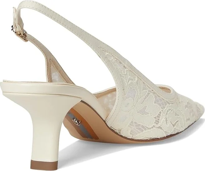 Sam Edelman Bianka Sling Mesh 3 High Women's Heels Ivory : 10 M, Leather/Rubber - Image 4