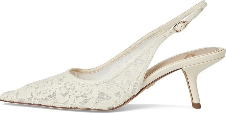 Sam Edelman Bianka Sling Mesh 3 High Women's Heels Ivory : 10 M, Leather/Rubber - Image 6