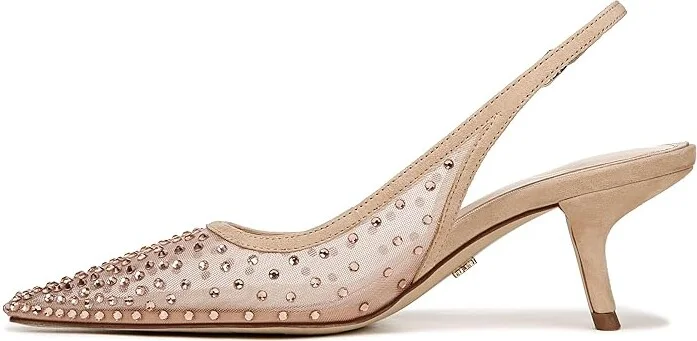 Sam Edelman Bianka Sling Mesh High Women's Heels Beechwood Glitz Mesh : 7.5 M - Image 4