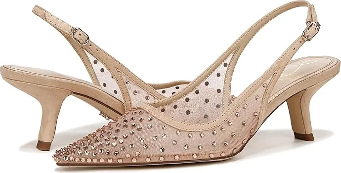 Sam Edelman Bianka Sling Mesh High Women's Heels Beechwood Glitz Mesh : 7.5 M - Image 5