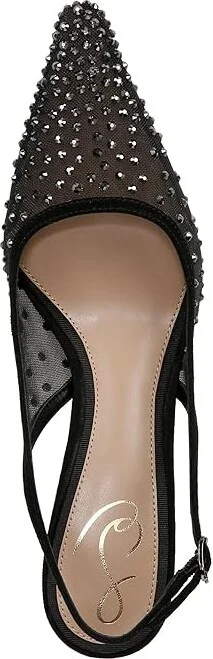 Sam Edelman Bianka Sling Mesh High Women's Heels Black Glitz Mesh : 5.5 M - Image 2