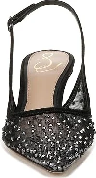 Sam Edelman Bianka Sling Mesh High Women's Heels Black Glitz Mesh : 5.5 M - Image 4