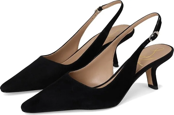 Sam Edelman Bianka Sling Women's Shoes Black Suede : 6.5 W, Synthetic