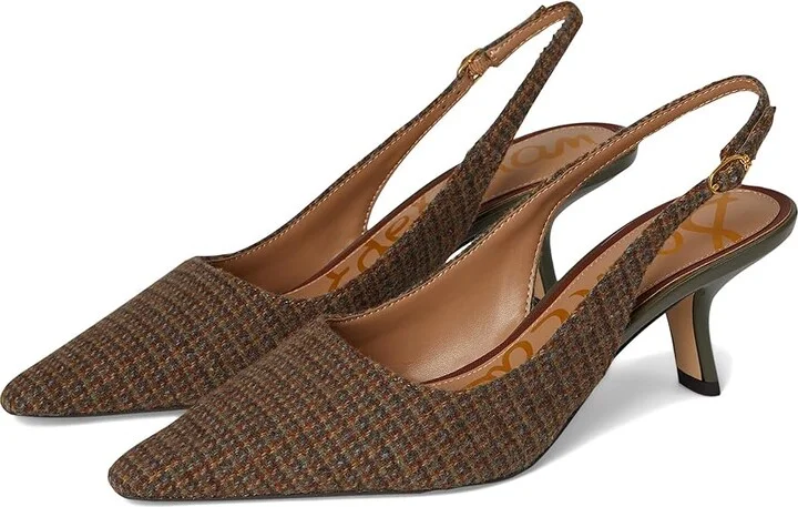 Sam Edelman Bianka Sling Women's Shoes Brown Plaid : 9.5 M, Synthetic