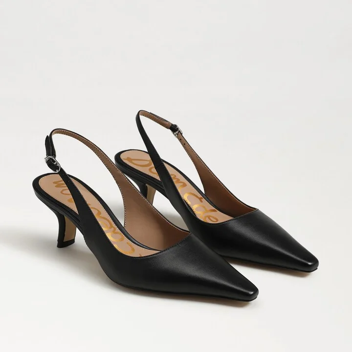 Sam Edelman Bianka Slingback Pump Black Leather