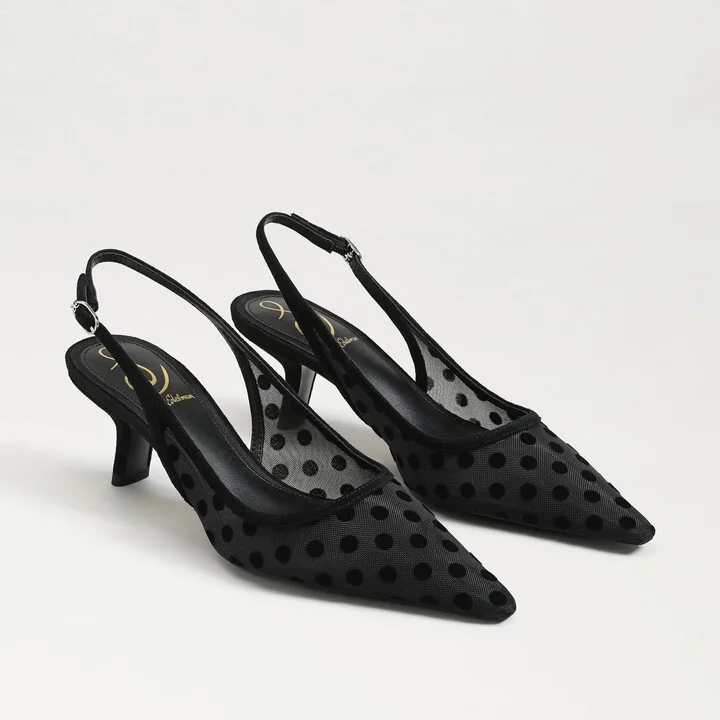 Sam Edelman Bianka Slingback Pump Black Mesh