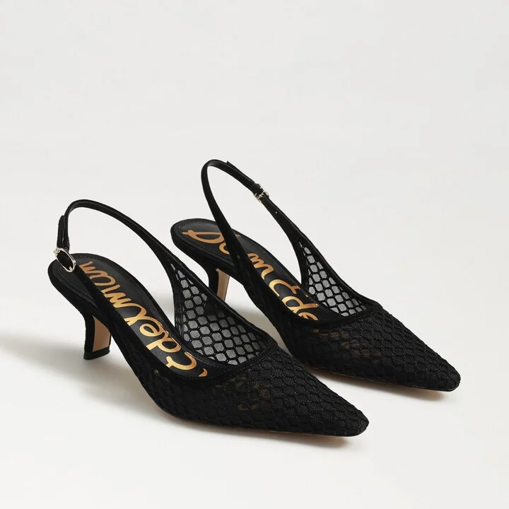 Sam Edelman Bianka Slingback Pump Black Mesh