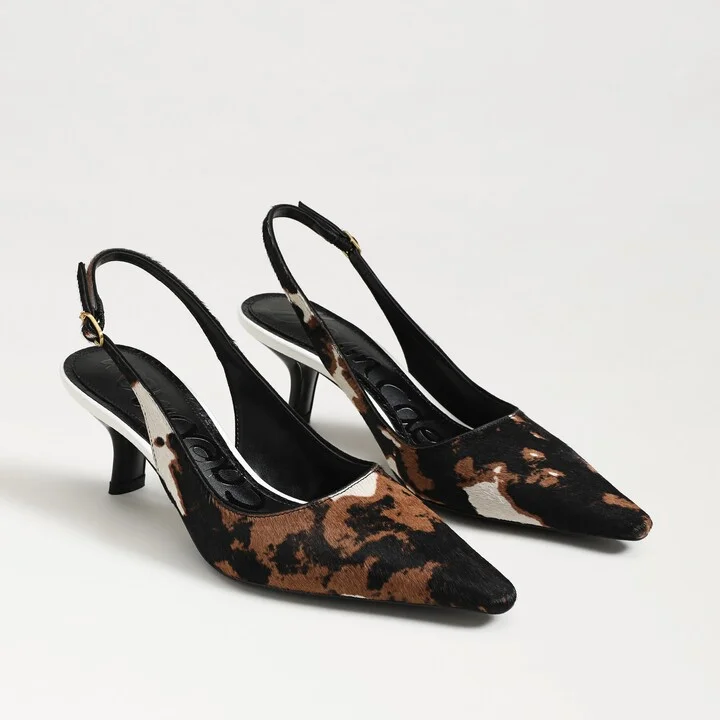 Sam Edelman Bianka Slingback Pump Brown/Multi Leather/Calf Hair