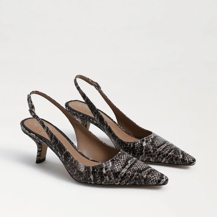 Sam Edelman Bianka Slingback Pump Brown Snake Print Leather