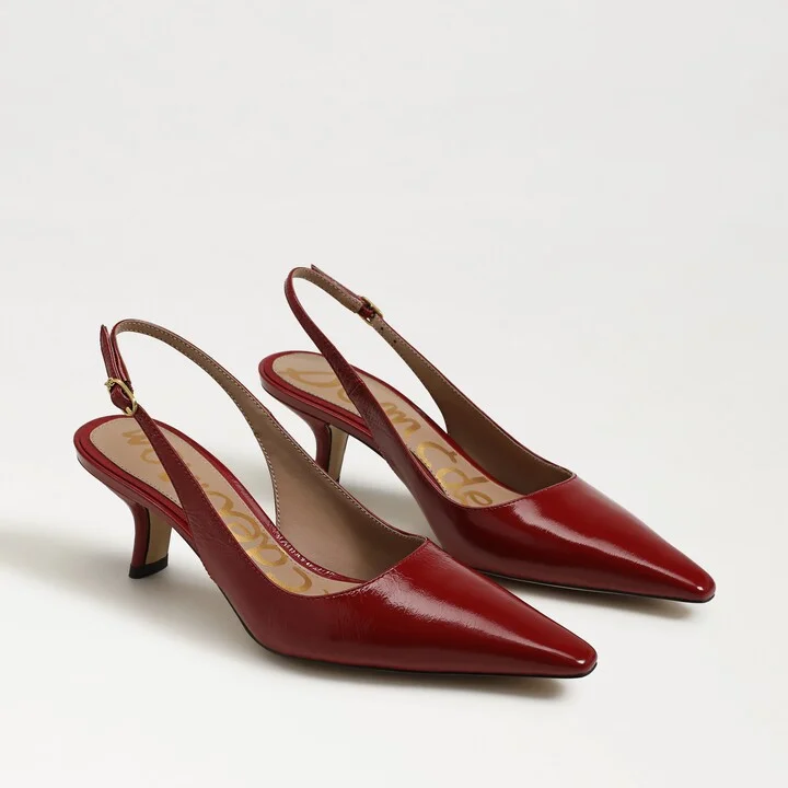 Sam Edelman Bianka Slingback Pump Deep Scarlet Red Patent