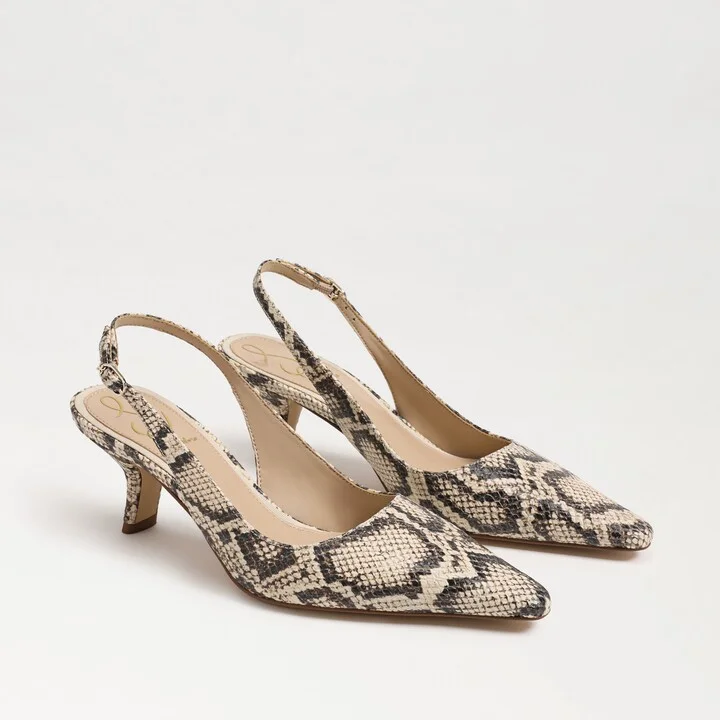 Sam Edelman Bianka Slingback Pump Roccia Snake Print Leather