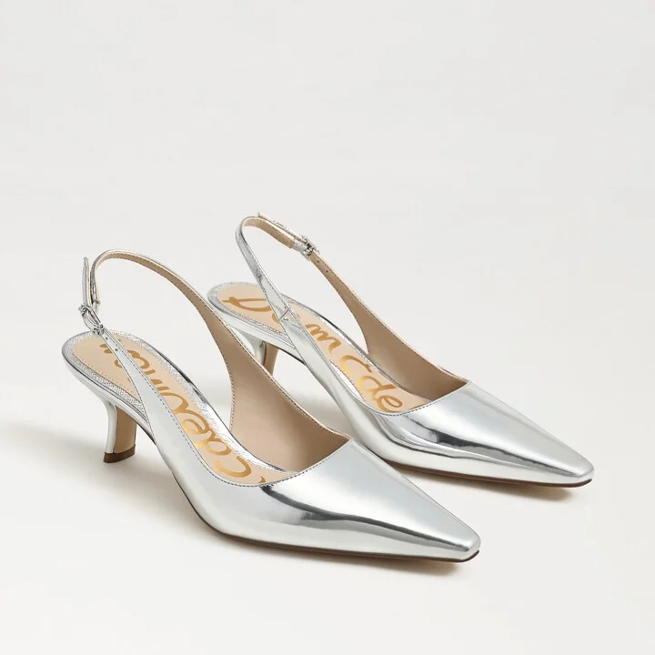 Sam Edelman Bianka Slingback Pump Soft Silver Patent