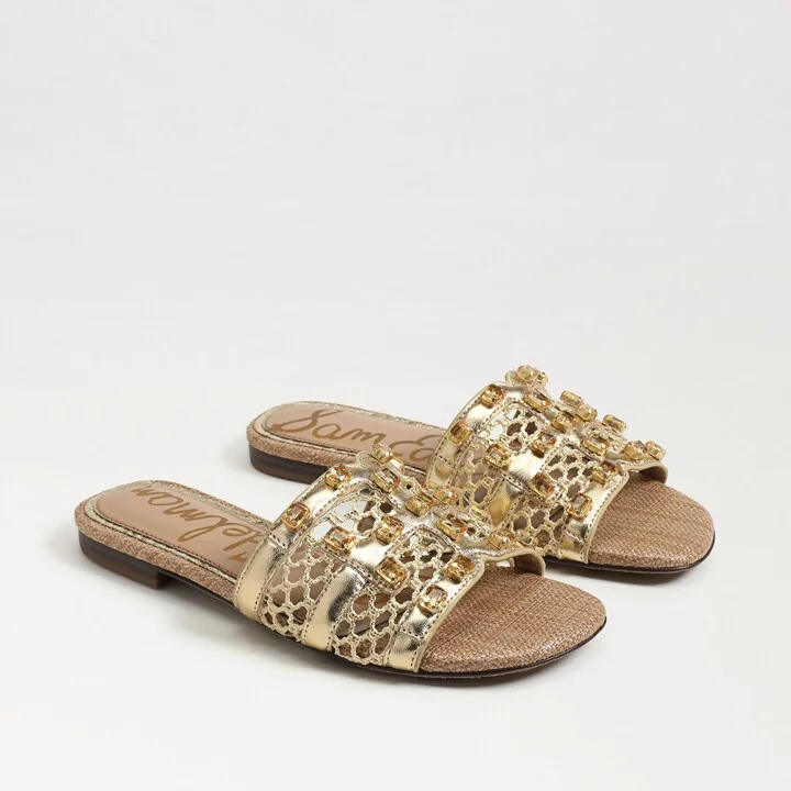 Sam Edelman Blaire Slide Sandal Amber Gold Mesh