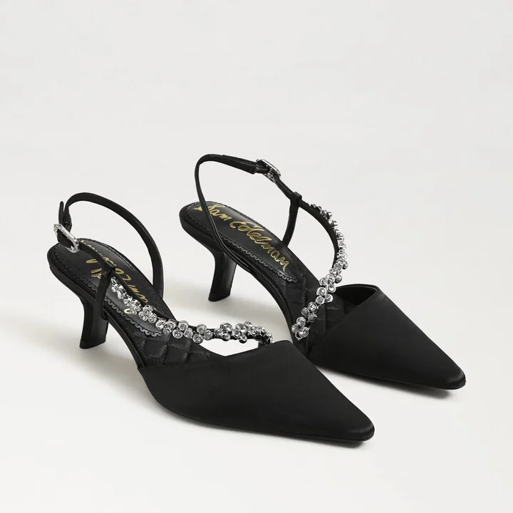 Sam Edelman Bonnie Slingback Pump Black Satin