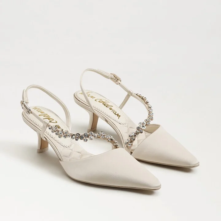 Sam Edelman Bonnie Slingback Pump Modern Ivory Satin