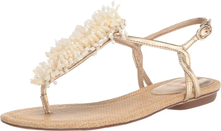 Sam Edelman Brinda Flat Sandal Gold Leaf 9 Medium