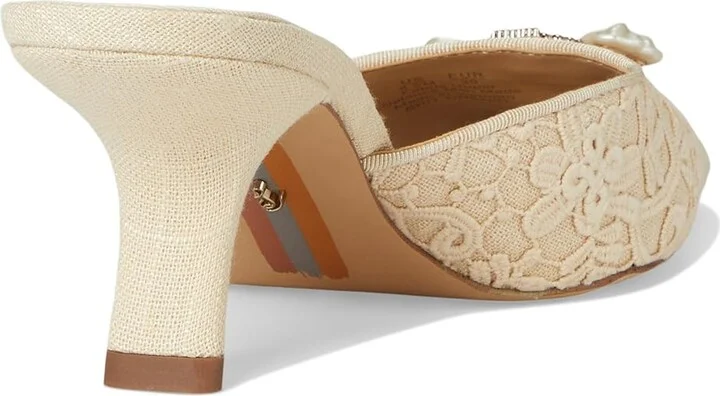 Sam Edelman Brit Orchid High Women's Heels Ivory/Natural : 8 M, Leather/Rubber - Image 4