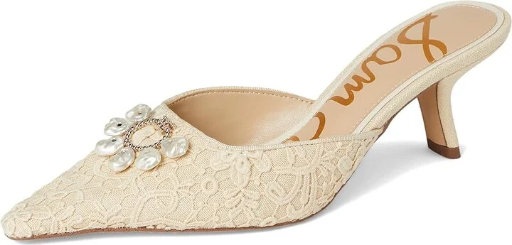 Sam Edelman Brit Orchid High Women's Heels Ivory/Natural : 8 M, Leather/Rubber - Image 5