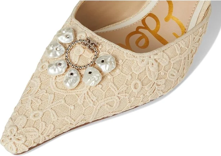 Sam Edelman Brit Orchid High Women's Heels Ivory/Natural : 8 M, Leather/Rubber - Image 7