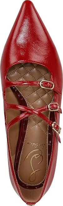 Sam Edelman Cass Women's Flat Shoes Deep Scarlet : 7 M, Leather/Rubber - Image 2