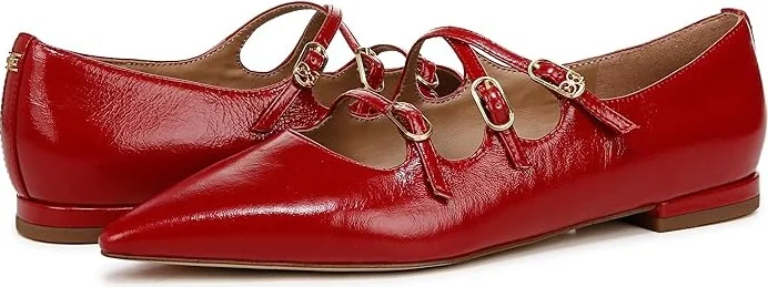 Sam Edelman Cass Women's Flat Shoes Deep Scarlet : 7 M, Leather/Rubber - Image 4