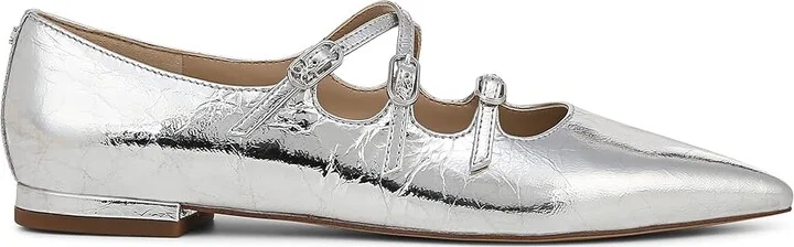 Sam Edelman Cass Women's Flat Shoes Soft Silver : 8.5 M, Leather/Rubber - Image 6