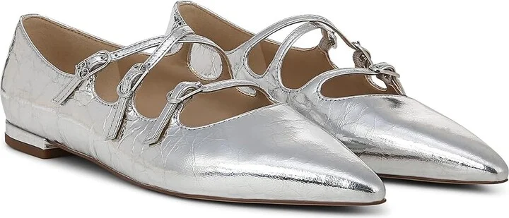 Sam Edelman Cass Women's Flat Shoes Soft Silver : 8.5 M, Leather/Rubber