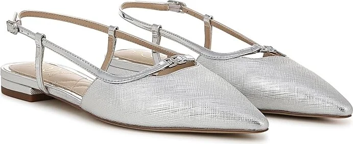 Sam Edelman Cohen Women's Flat Shoes Soft Silver : 8 M, Leather