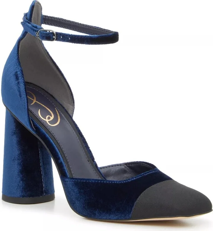 Blue/Black Velvet Fabric