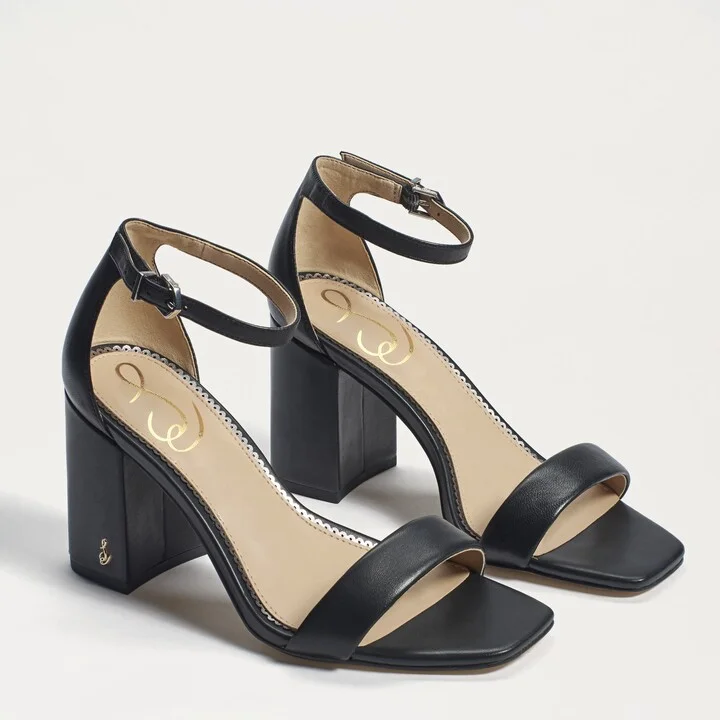 Sam Edelman Daniella Block Heel Sandal Black Leather