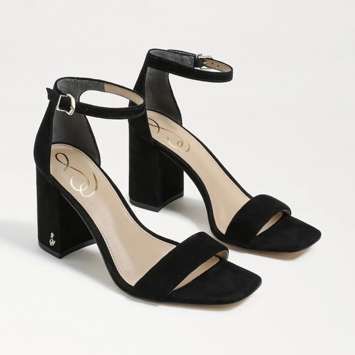 Sam Edelman Daniella Block Heel Sandal Black Suede