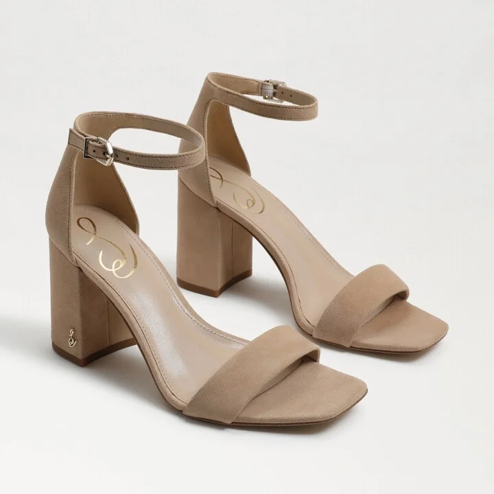 Sam Edelman Daniella Block Heel Sandal Oatmeal Suede